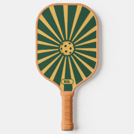 Palas De Pickleball Naranja verde retro Sunburst 2 lado diferente
