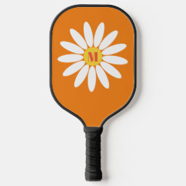 Palas De Pickleball Naranja y blanco con inicial