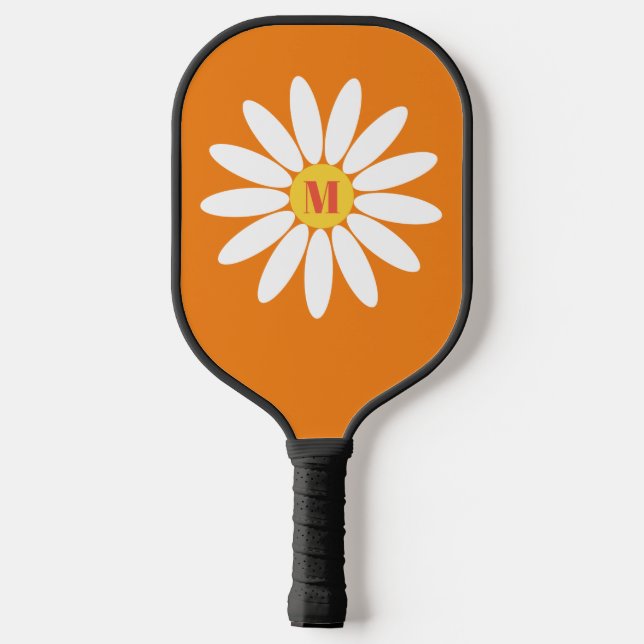 Palas De Pickleball Naranja y blanco con inicial (Reverso )