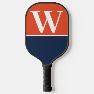 Palas De Pickleball Naranja y Blue College Monograma Paddle de pelota