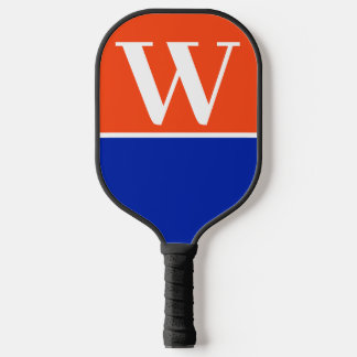 Palas De Pickleball Naranja y Blue College Monograma Paddle de pelota