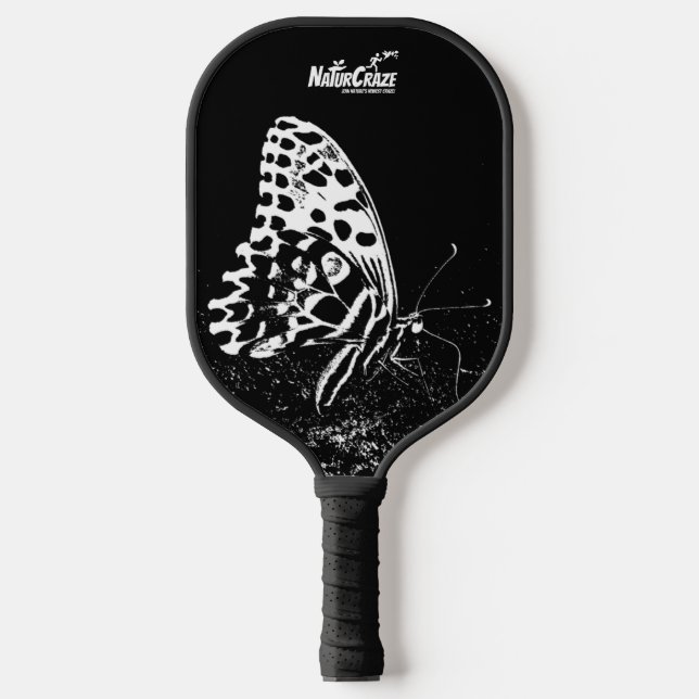 Palas De Pickleball NaturCrazo Mariposa Blanca Paddle Negro (Anverso)