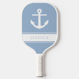 Palas De Pickleball Nautical Anchor Custom Name Blue