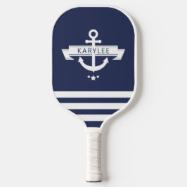 Palas De Pickleball Nautical Anchor Navy Blue Personalizada