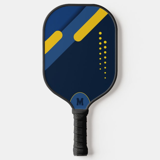 Palas De Pickleball Navía y oro personalizados (Anverso)