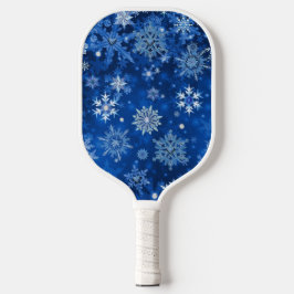 Palas De Pickleball Navidades Copos de nieve azules y plateados