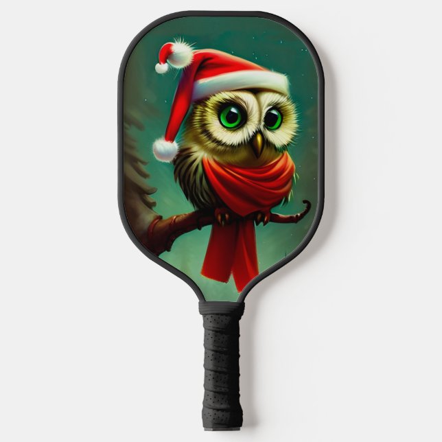 Palas De Pickleball Navidades de Cute Owl Rustic Victorian (Anverso)