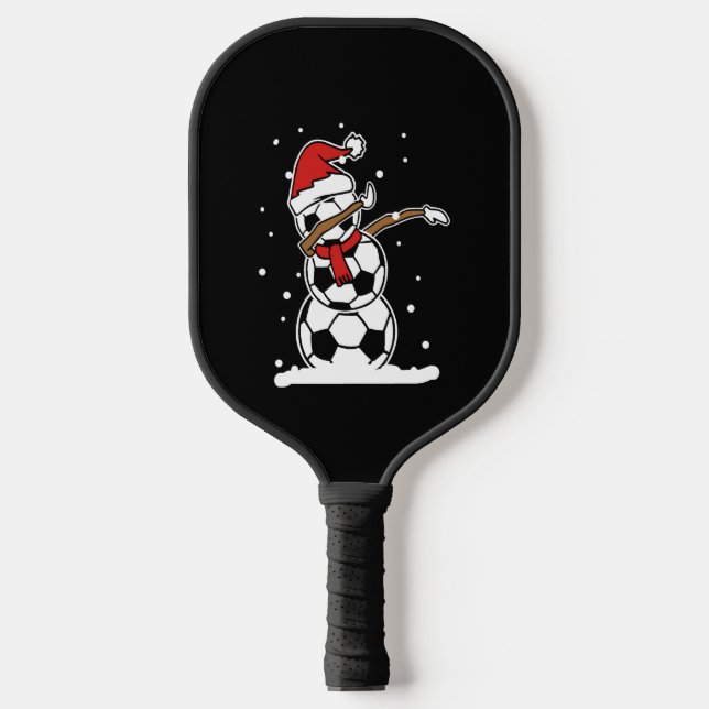 Palas De Pickleball Navidades de fútbol de Snowman (Anverso)