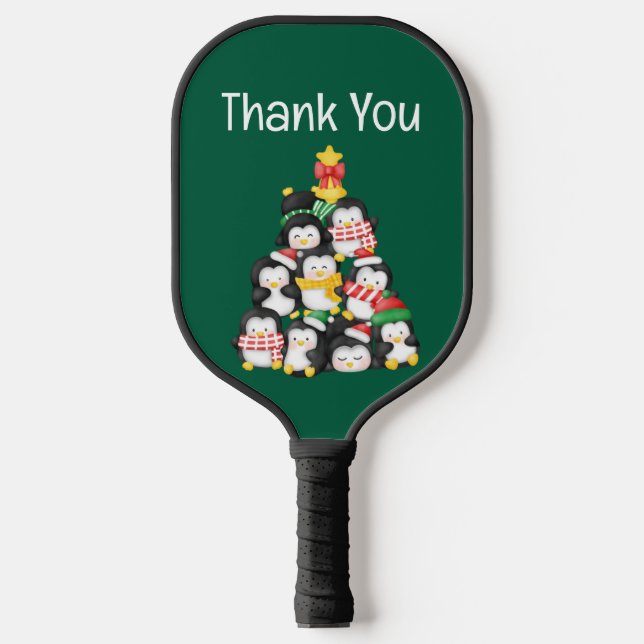 Palas De Pickleball navidades del escuadrón de los pingüinos lindos (Anverso)