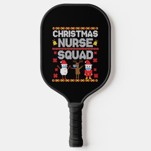 Palas De Pickleball Navidades Enfermeras navideñas feas navideñas vint (Anverso)
