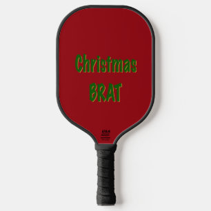 Palas De Pickleball Navidades Forman Brat De Oro Verde Sobre Rojo Crim