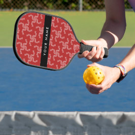 Palas De Pickleball Navidades Garland, Red, Tu nombre, Personalizar