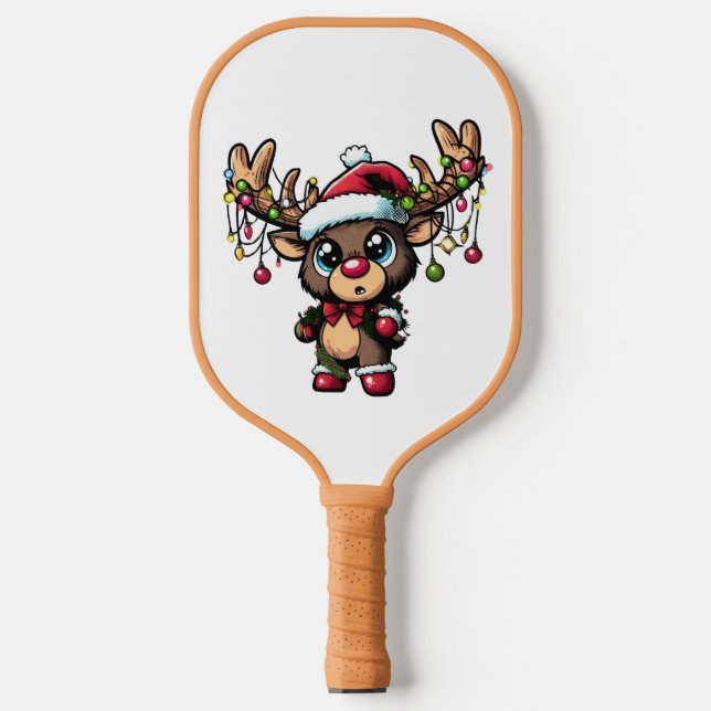 Palas De Pickleball Navidades Reindeer Pickleball Paddle (Anverso)