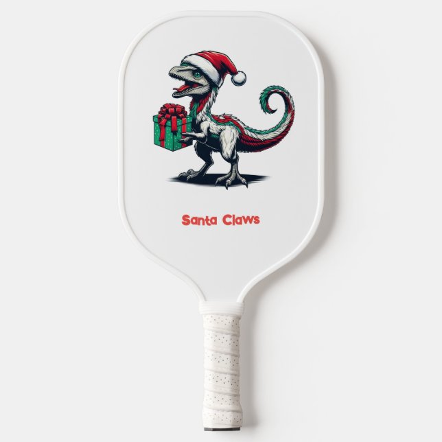 Palas De Pickleball Navidades Santa hat raptor (Anverso)