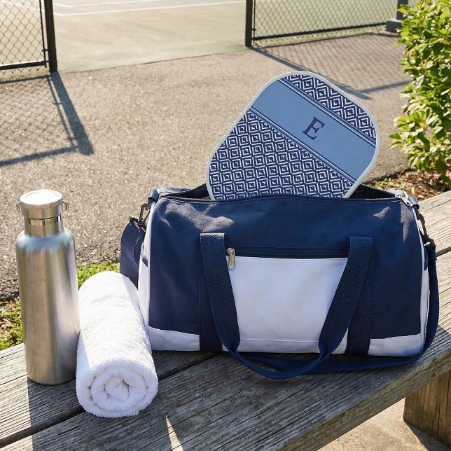 Palas De Pickleball Navy Geometric Chevron Monogram Design (Subido por el creador)