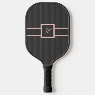 Palas De Pickleball Negro con pinzas rosadas