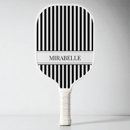 Palas De Pickleball Negro y Blanco Moderno Simple Rayas Profesional