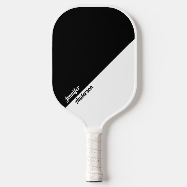 Palas De Pickleball Negro y blanco personalizado (Anverso)