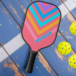 Palas De Pickleball Neón de los 80 Sol Nostálgico Vintage Chevron con 
