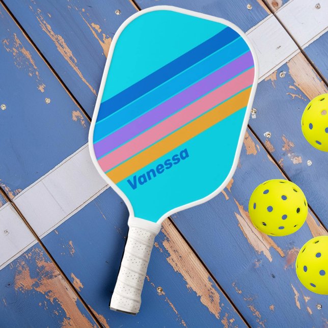 Palas De Pickleball Neon Ocean Sky de los años 80 con nombre (Subido por el creador)