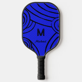 Palas De Pickleball NeonLine 1 Blue Editable Name & Initials