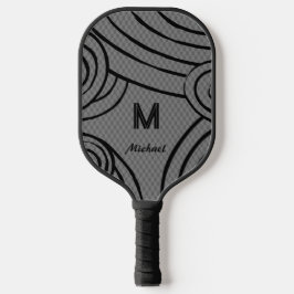 Palas De Pickleball NeonLine 1 Gray Editable Name & Initials