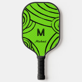 Palas De Pickleball NeonLine 1 Green Editable Name & Initials