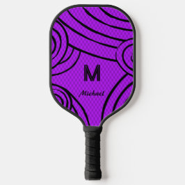 Palas De Pickleball NeonLine 1 Purple Editable Name & Initials