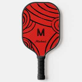 Palas De Pickleball NeonLine 1 Red Editable Name & Initials