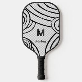 Palas De Pickleball NeonLine 1 White Editable Name & Initials
