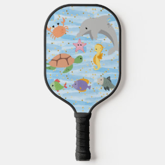 Palas De Pickleball Niños divertidos lindos animales marinos estrella 