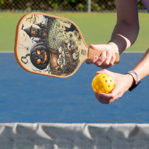 Palas De Pickleball Noche de Halloween: La Calabaza Negra Espantosa Gu