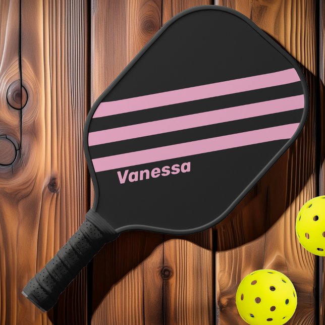 Palas De Pickleball Noche Rosa Retro Tres bandas con nombre (Subido por el creador)
