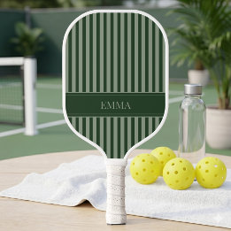 Palas De Pickleball Nombre básico simple mono verde rayado moderno