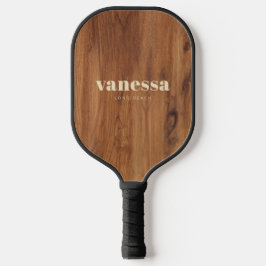 Palas De Pickleball Nombre Clásico Moderno Minimalista de Madera de Ar