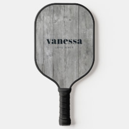 Palas De Pickleball Nombre Clásico Moderno Minimalista de Madera Gris
