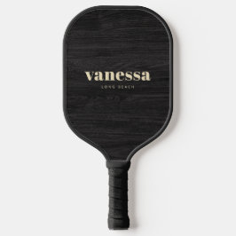 Palas De Pickleball Nombre Clásico Moderno Minimalista Madera Oscura M