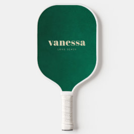Palas De Pickleball Nombre Clásico Moderno Minimalista Verde Esmeralda