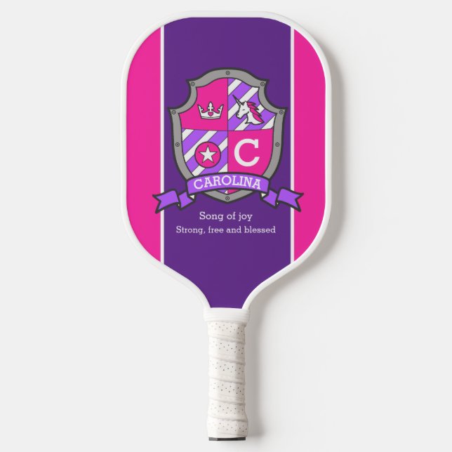 Palas De Pickleball Nombre de Carolina que significa letra c escudo ro (Anverso)