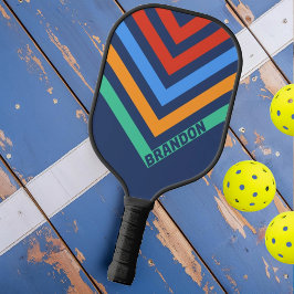 Palas De Pickleball Nombre de chevron nostálgico vintage de la vieja e