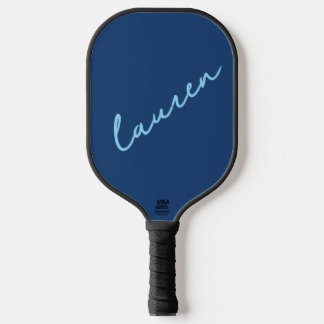 Palas De Pickleball Nombre de guión azul moderno