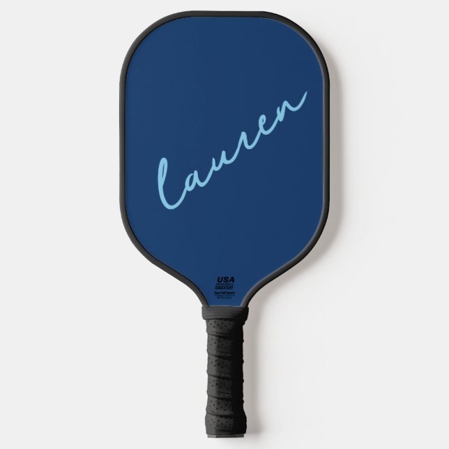 Palas De Pickleball Nombre de guión azul moderno (Anverso)