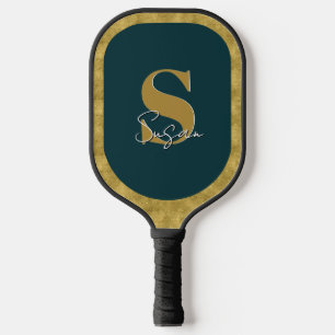 Palas De Pickleball Nombre de guión de monograma elegante personalizad
