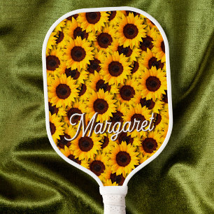 Palas De Pickleball Nombre de guión elegante del girasol Helianthus an