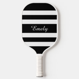 Palas De Pickleball Nombre de guión moderno en blanco y negro