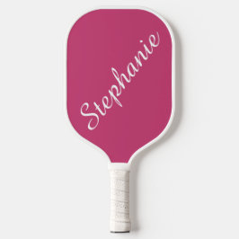 Palas De Pickleball Nombre de guión personalizado rosa y blanco