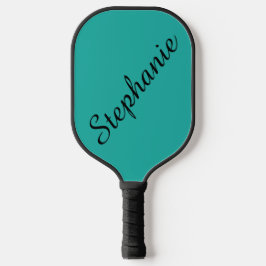 Palas De Pickleball Nombre de guión personalizado Turquesa y Negro