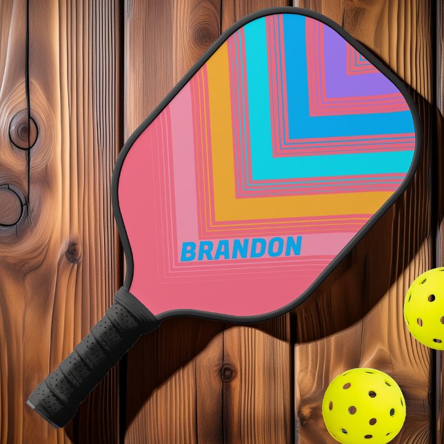 Palas De Pickleball Nombre de la moda de Chevron nostálgico neón nostá (Subido por el creador)