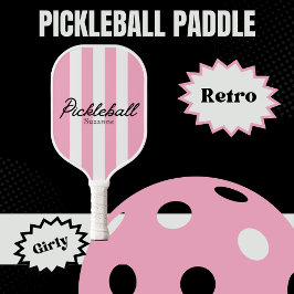 Palas De Pickleball Nombre de las bandas y flores rosadas RETRO