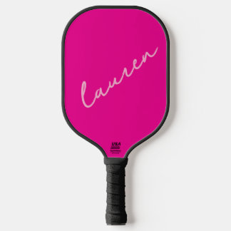 Palas De Pickleball Nombre de letra cursiva rosa moderno 